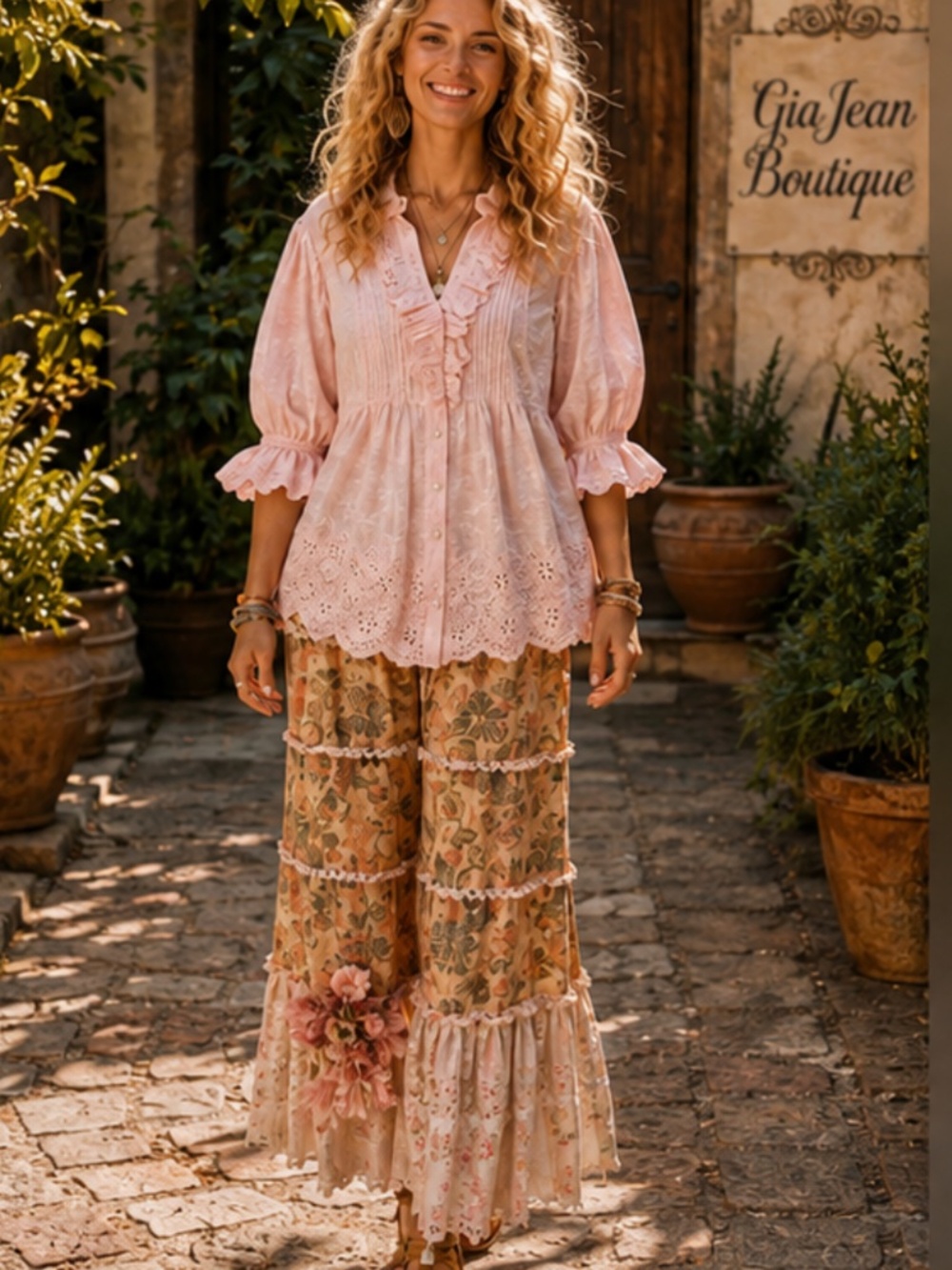 🎉 A RARE BIRD “ BLOOM “ A RARE BIRD HAND MADE LACEY BLOOM RHAPSODY PANT 67